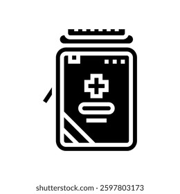 compact first aid kit ultralight hiking glyph icon vector. compact first aid kit ultralight hiking sign. isolated symbol illustration
