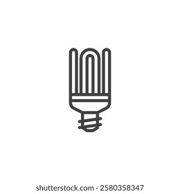 Compact Fluorescent Lamp line icon. linear style sign for mobile concept and web design. A spiral CFL bulb outline vector icon. Energy efficient lighting symbol, logo illustration. Vector graphics