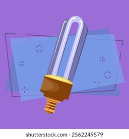 Compact fluorescent lamp vector. Energy saving, low energy bulb, electric light. Light bulbs concept. Flat illustration can be used for topics like innovation, electricity, energy