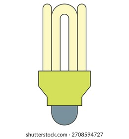 Compact Fluorescent Light Bulb Illustration isolated on white background