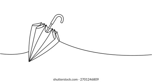 Arte continuo plegado compacto de la línea del paraguas, accesorio minimalista elegante del Vector para el Clima y el viaje
