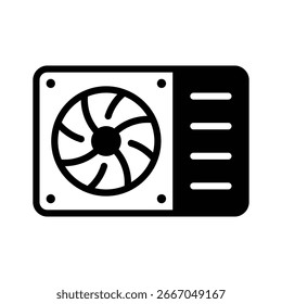 A compact glyph icon of mounted ac unit