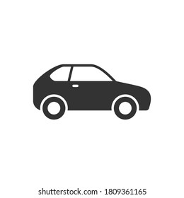 Icono de glifo de coche de hatchback compacto