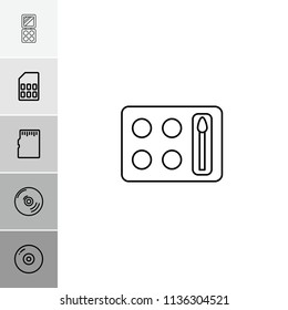 Compact icon. collection of 6 compact outline icons such as disc, cd, memory card. editable compact icons for web and mobile.