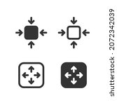 Compact icon. Maximize symbol button. Small size icon. Bigger sign in vector flat style.