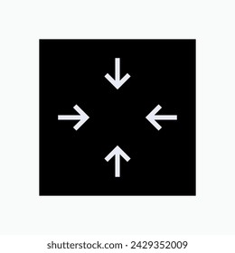 Compact Icon. Minimized, Arrow Centered  Symbol. Applied for Infographics, Design Elements, Websites, Presentation and Application - Vector