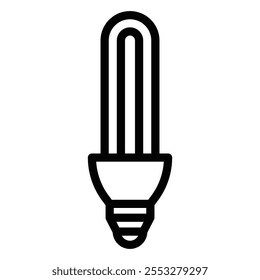 Compact lightbulb vector icon in outline style. Editable stroke.