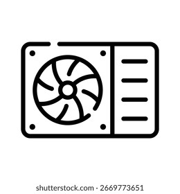 A compact linear icon of mounted ac unit