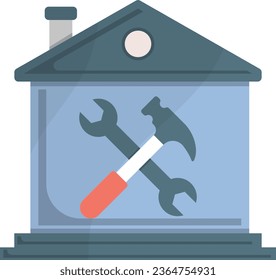 Compact Living space Repairs concept, renew or rebuild in good condition vector icon design, Handyman Service symbol, House Repairing sign, Civil Engineering and Building Contractor stock illustration