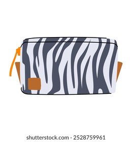 compact makeup bag cartoon. stylish zipper, pouch storage, durable chic compact makeup bag sign. isolated symbol vector illustration