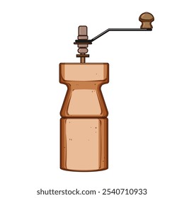 compact manual coffee grinder cartoon. travel precision, conical durable, efficient quiet compact manual coffee grinder sign. isolated symbol vector illustration