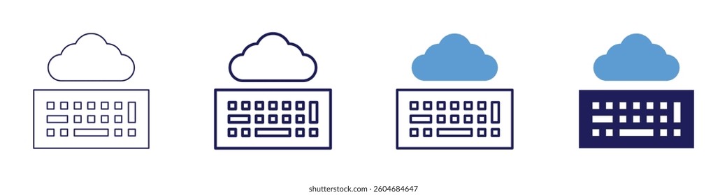 Compact mechanical keyboard icon in 4 different styles. Thin Line, Line, Bold Line, Duotone. Duotone style. Editable stroke.