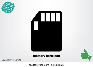 compact memory card icon vector EPS 10. Isolated badge for website or app - stock infographics.
