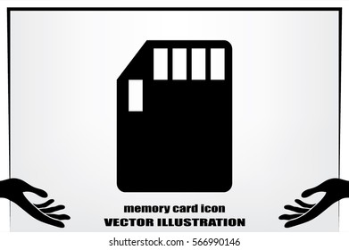 compact memory card icon vector EPS 10. Isolated badge for website or app - stock infographics .