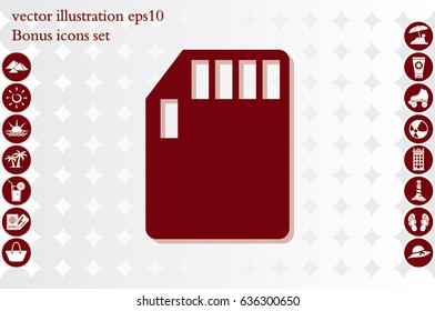 compact memory card icon vector EPS 10. Isolated badge for website or app - stock infographics