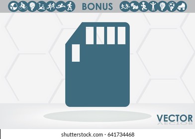 compact memory card icon vector EPS 10. Isolated badge for website or app - stock infographics