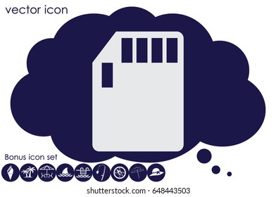 compact memory card icon vector EPS 10. Isolated badge for website or app - stock infographics