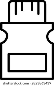 Compact memory card reader line art icon