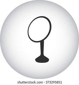 Compact mirror simple icon on round background