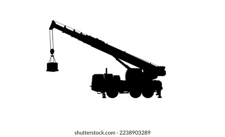 Compact Mobile Crane silhouette high quality vector