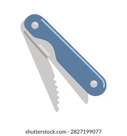 Compact multitool, penknife for camping, hiking and outdoor repairs. Flat vector illustration isolated on white background