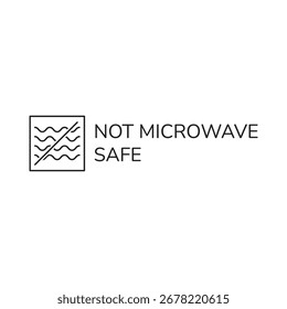 Símbolo de icono de etiqueta de seguridad de microondas no compacto
