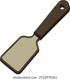 Una tabla de cortar compacta en forma de paleta con un mango redondeado y un agujero colgante.