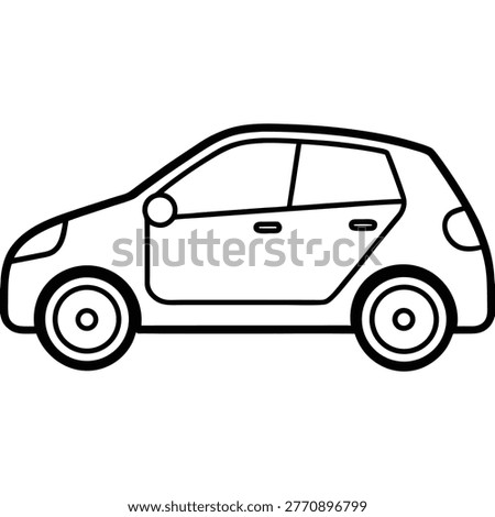 Compact passenger car icon vector illustration with transportation, automobile