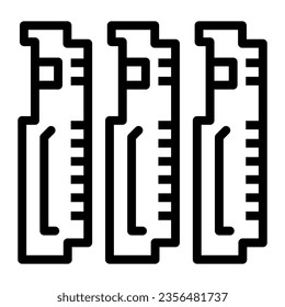 Compact PCB three part line icon, electronics concept, printed circuit board fragment vector sign on white background, outline style icon for mobile concept and web design. Vector graphics