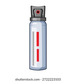 Bote de spray de pimienta compacto en estilo brillante de dibujos animados que representa la seguridad personal, la autodefensa no letal, la protección portátil y la prevención del delito para la preparación diaria