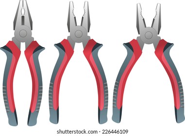 compact pliers tool with rubber handles