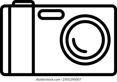Compact Point-and-Shoot Camera - Minimal Camera Icon with Editable Stroke