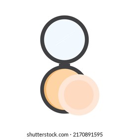 Compact powder beauty make up template vector 