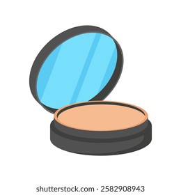 Compact Powder, Beauty and Spa Vector isolated Illustration