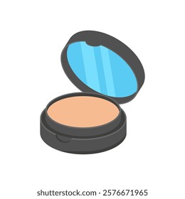 Compact Powder, Cosmetics Vector Illustration Isolated