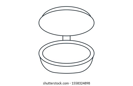 Compact powder line icon makeup and cosmetic vector image