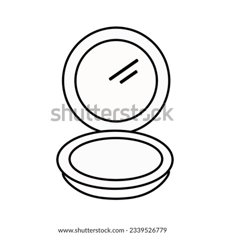 Compact powder line icon. Pocket mirror  icon. Makeup and cosmetic, skin powder sign, vector graphics.