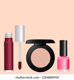 compact powder lipstick make-up set