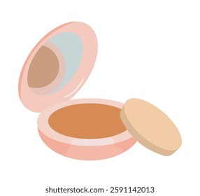 compact powder, makeup, cosmetics isolated illustration design vector