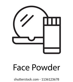A compact powder with the sticky cosmetic depicting face base products 