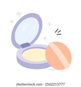 Compact powder, well designed icon of face powder