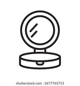 Icono compacto de la línea negra del envase plástico de Pudra. Elemento aislado de Vector. Trazo editable
