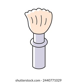 Compact retractable make-up brush isolated vector illustration