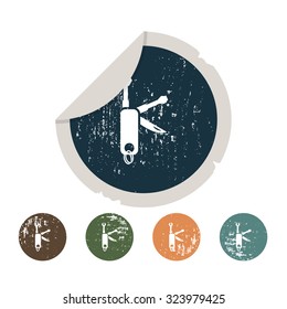 Compact set of construction tools icon