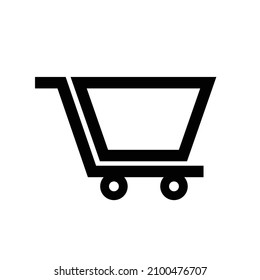 Compact shopping cart icon. Flat design vector.