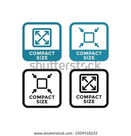  Compact size badge logo design. Suitable for Compress symbol vector illustration and information