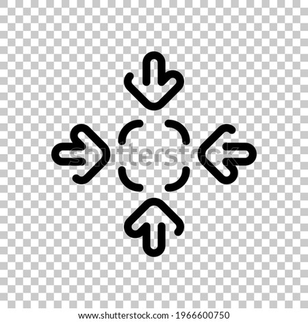 Compact Size, change scale, resize picture, full screen, simple icon. Black editable linear symbol on transparent background