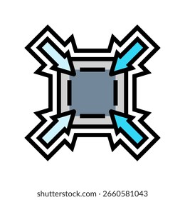 Tamaño compacto Icono de color Vector. Tamaño compacto signo. Ilustración de símbolo aislado