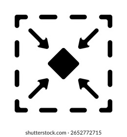 tamanho compacto ícone de glifo vetor. sinal de tamanho compacto. ilustração de símbolo isolado