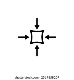 Compact size icon Black and white outline vector